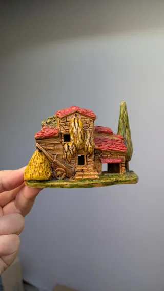 Statuina casetta presepe mulino/granaio Italy
