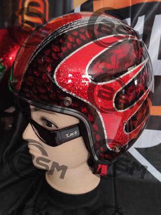 Casco metal flake scappol red L