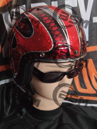 Casco metal flake scappol red L