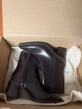 Botines Anchos Zara Marrón 38 3101/610/700