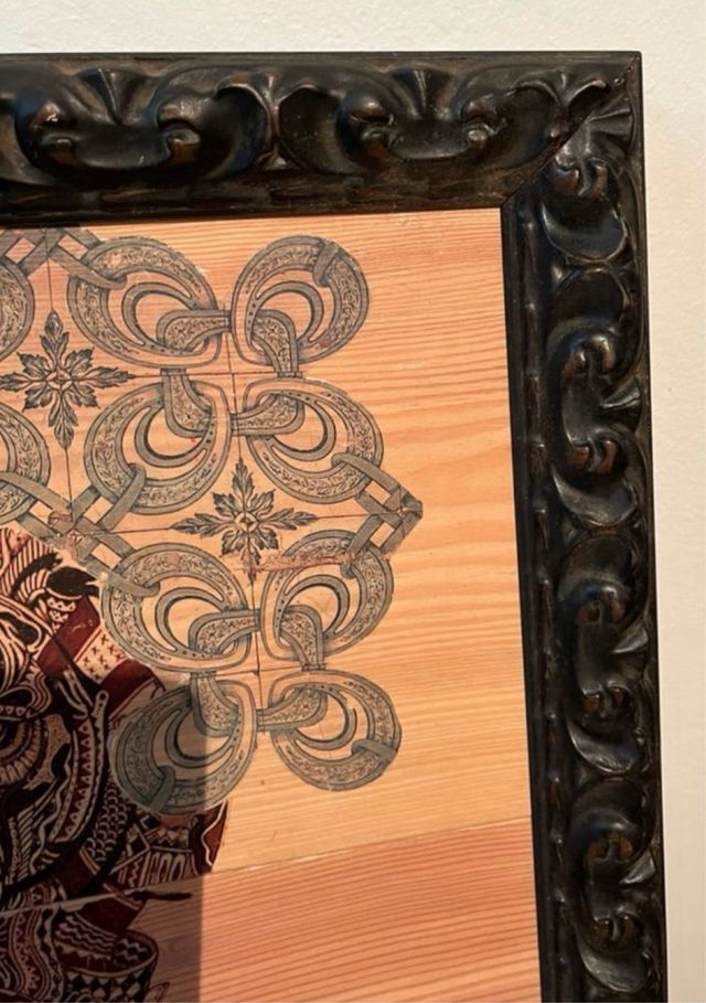 Cuadro Madera Labrada Tigre y Mujer