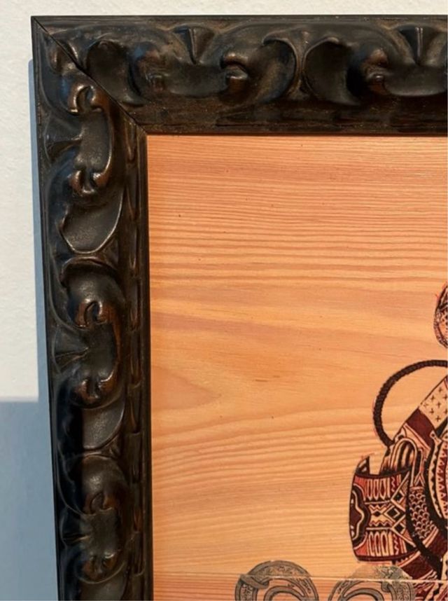 Cuadro Madera Labrada Tigre y Mujer