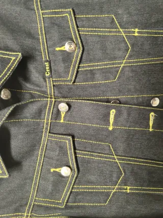 Cazadora vaquera Crest negra mujer