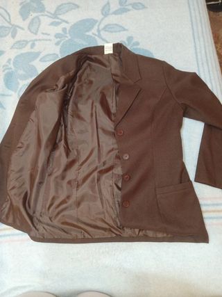 Traje de 3 piezas mujer marrón