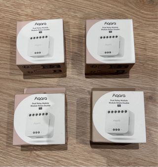 Aqara Módulo Relé Doble T2 con Matter – 4 unidades