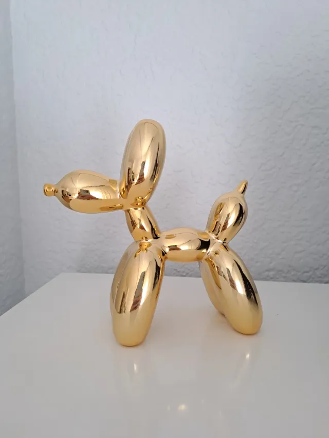 Escultura Perro Balloon Dorado
