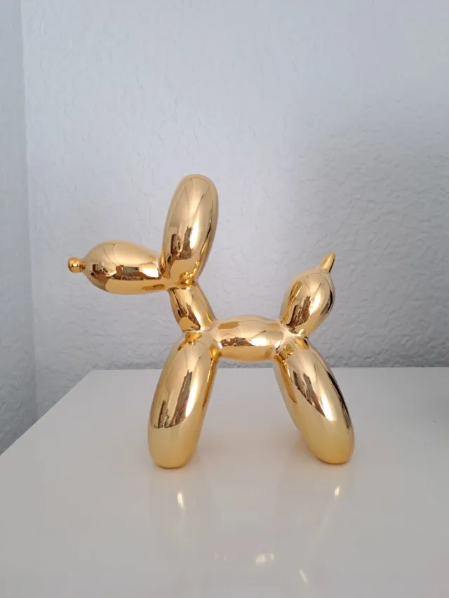 Escultura Perro Balloon Dorado