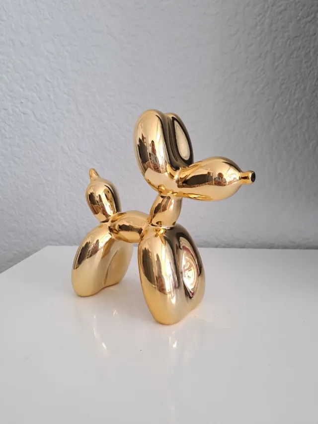 Escultura Perro Balloon Dorado