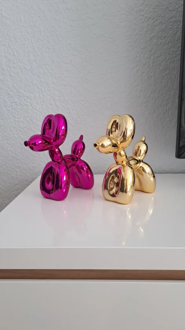 Escultura Perro Balloon Dorado