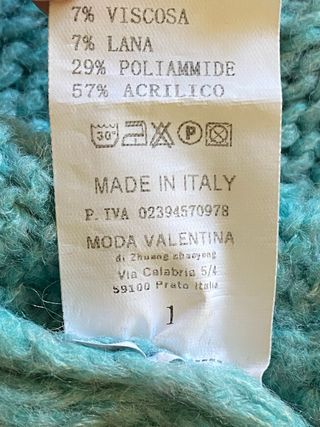 Jersey cuello alto Made in Italy lana S