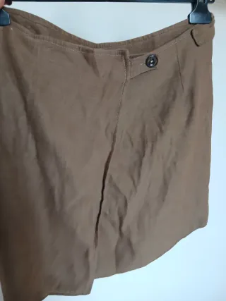 Gonna mini pelle scamosciata marrone