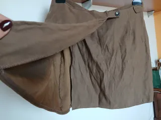 Gonna mini pelle scamosciata marrone