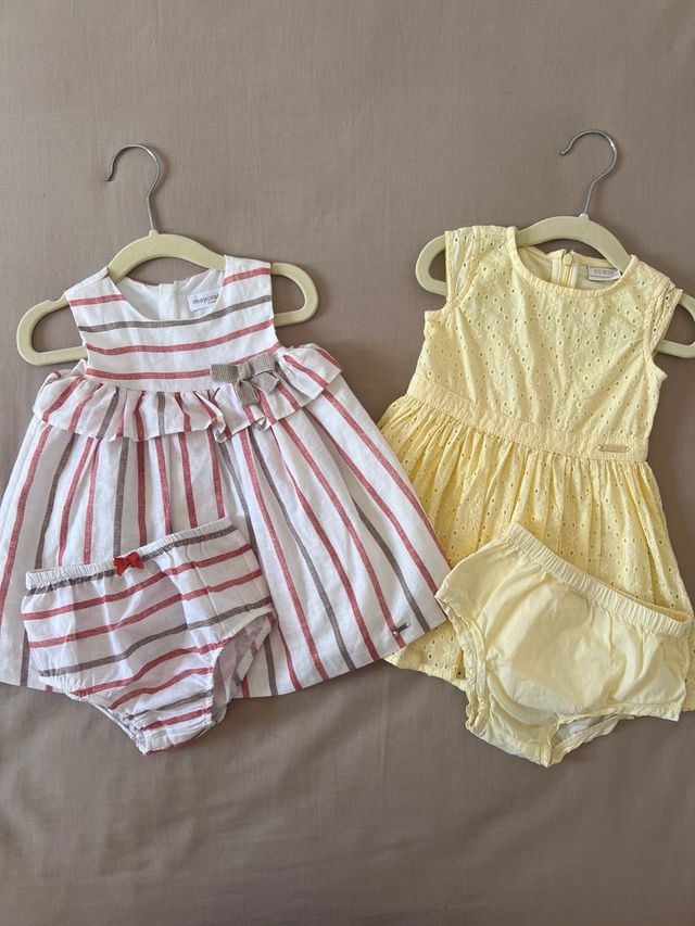 Vestido marca Mayoral y Guess.