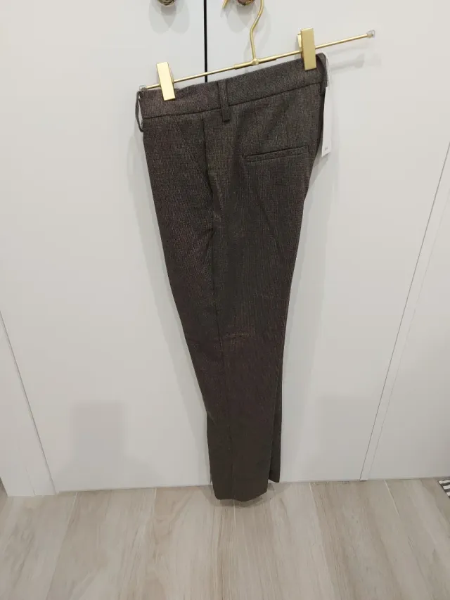 Pantalón Mango Marrón y Gris