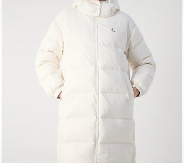 Abrigo largo plumífero Calvin Klein blanco