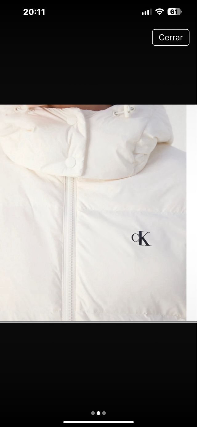 Abrigo largo plumífero Calvin Klein blanco