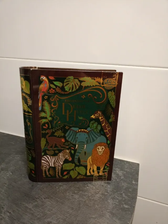 Caja de hojalata decorada animales selva