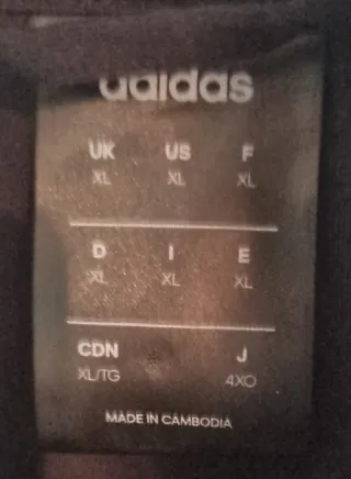 Chaqueta Adidas Negra Talla XL