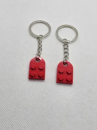 Portachiavi artigianali a cuore Rosso con Lego