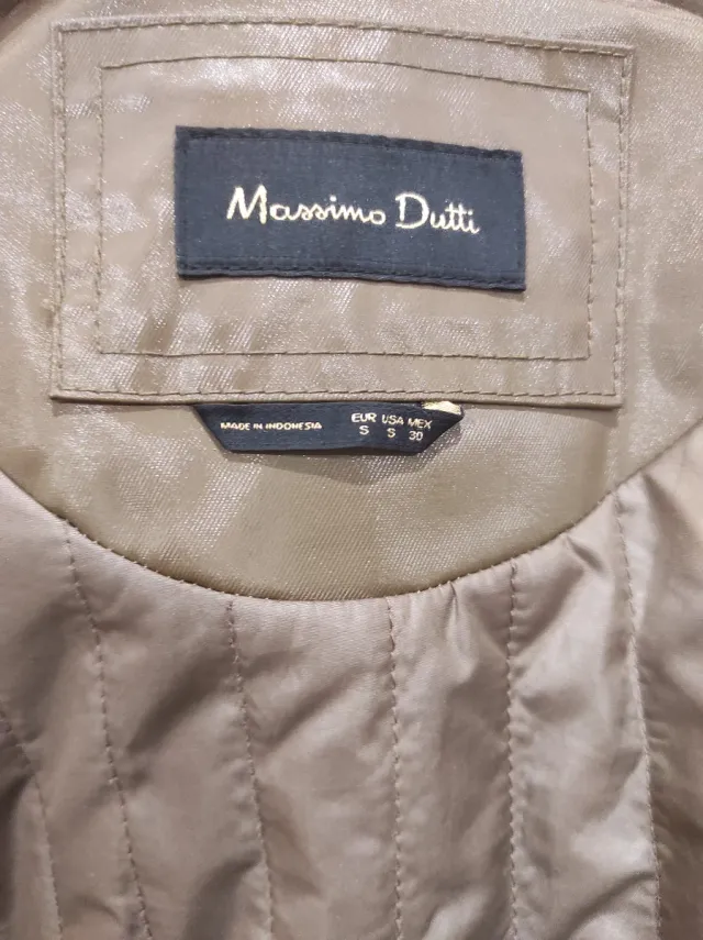 Abrigo Massimo Dutti acolchado verde/marrón