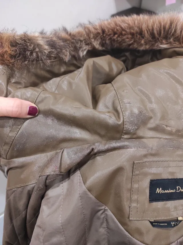 Abrigo Massimo Dutti acolchado verde/marrón
