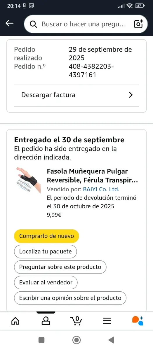 Férula Dedo Pulgar Ambas Manos