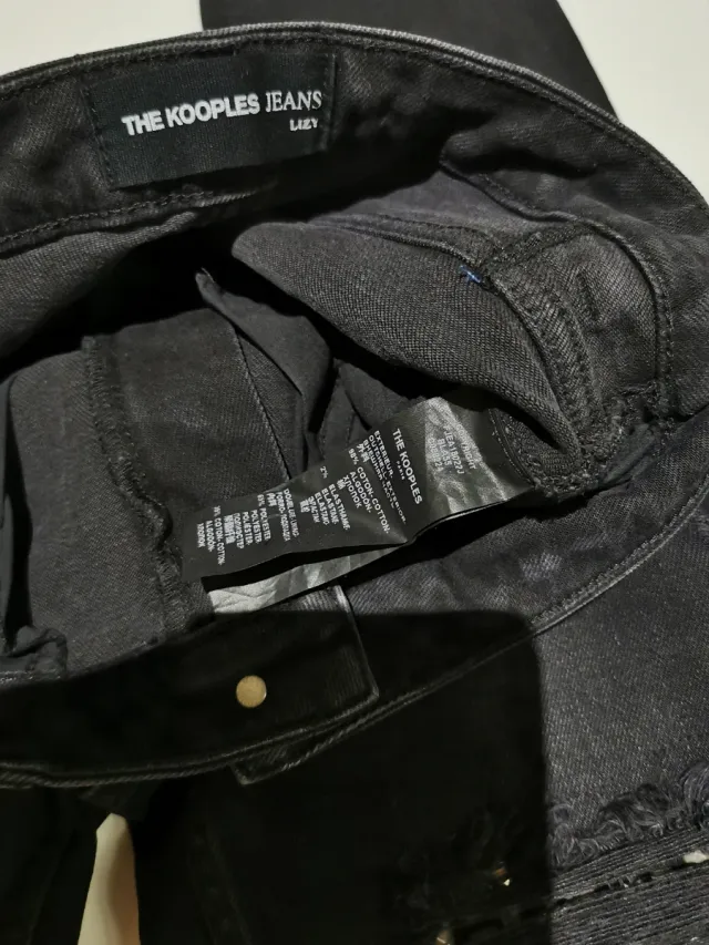 Pantalón The Kooples Talla 36 Negro Roto Perlas