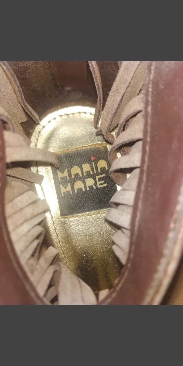 SANDALIAS MARÍA MARE TACÓN FLECOS MARRONES T. 38