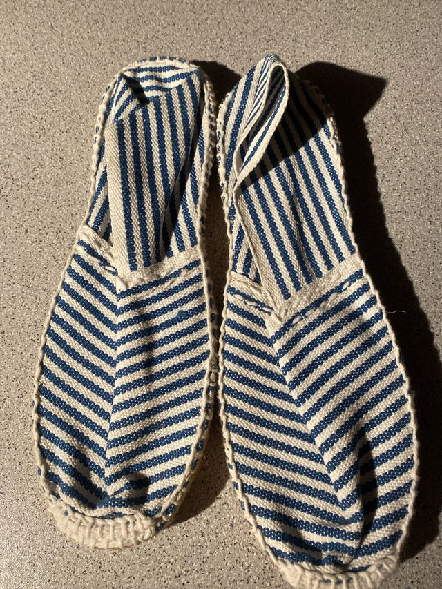 Alpargatas Rayas Azul y Blanco