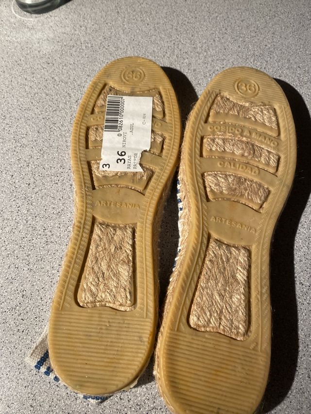 Alpargatas Rayas Azul y Blanco