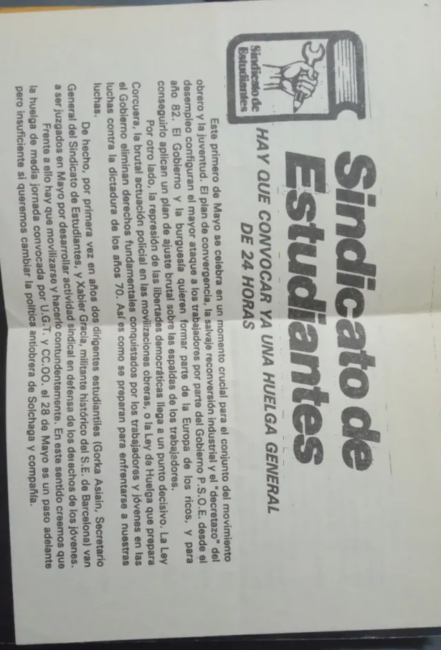 Libro Sergio Vilar+Octavilla sindicato estudiantes