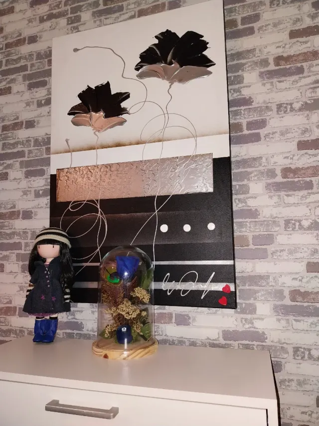 Cuadro grande flores abstractas