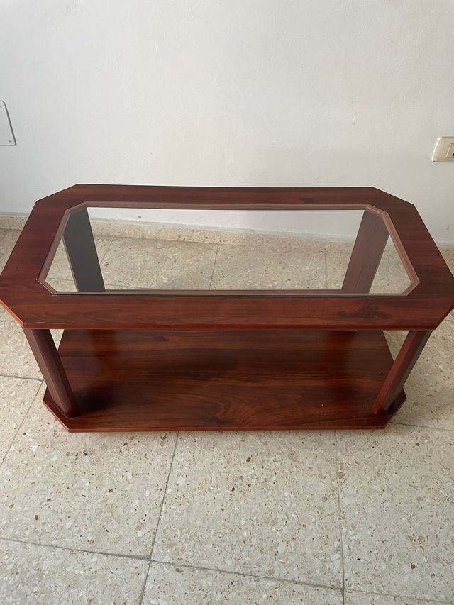 Mesa de centro madera y cristal