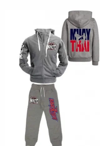 Chándal gris con estampado Muay Thai