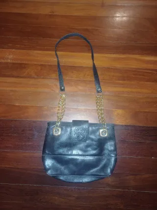 Bolso piel vintage negro