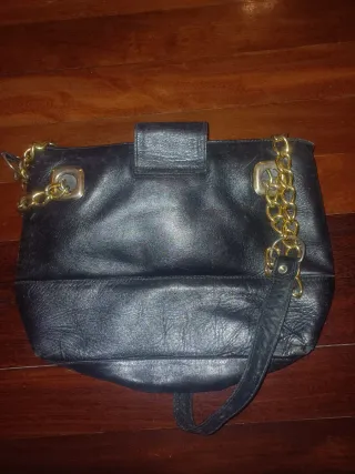 Bolso piel vintage negro