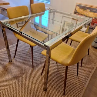 Mesa comedor IKEA extensible cristal y acero