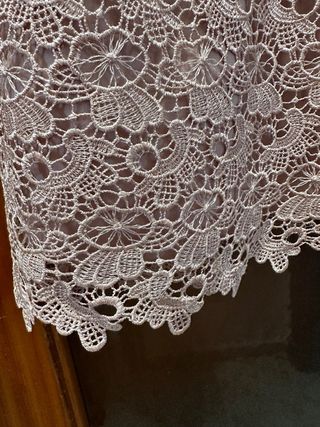 Vestido fiesta boda encaje perlas talla M