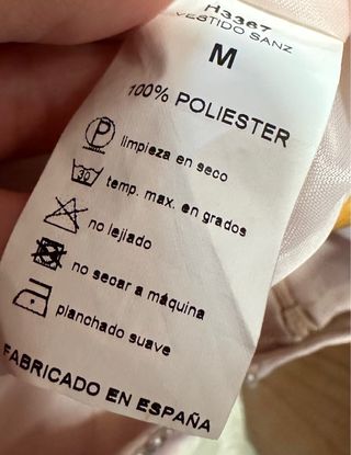 Vestido fiesta boda encaje perlas talla M