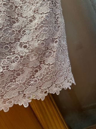 Vestido fiesta boda encaje perlas talla M