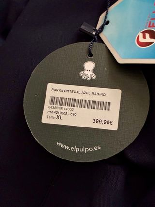 Parka El Pulpo Azul Marino Talla XL