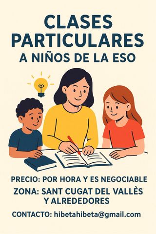 CLASES PARTICULARES A NIÑOS DE LA ESO