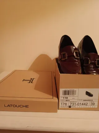 Zapatos Latouche Mujer Burdeos Charol Talla 39.