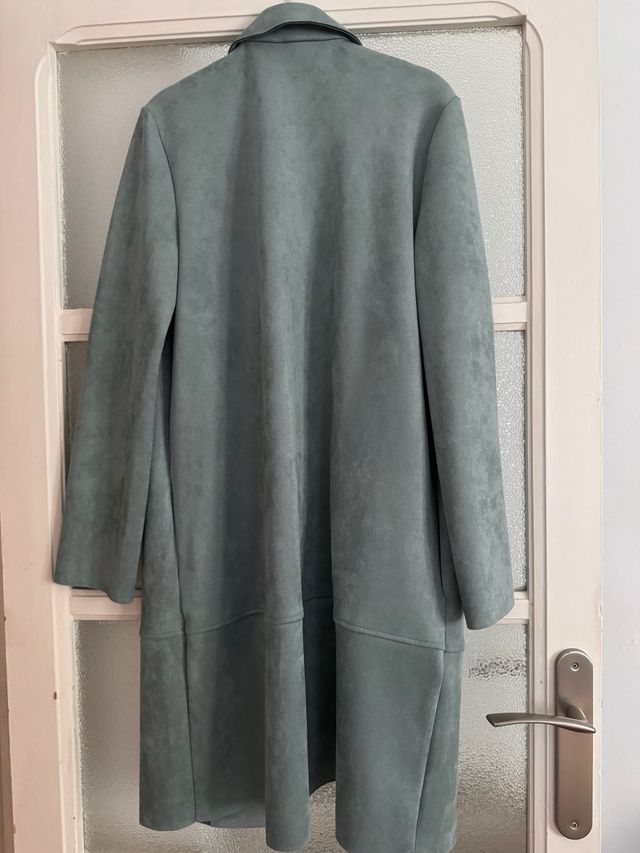 Abrigo Zara Antelina Azul Turquesa Talla S