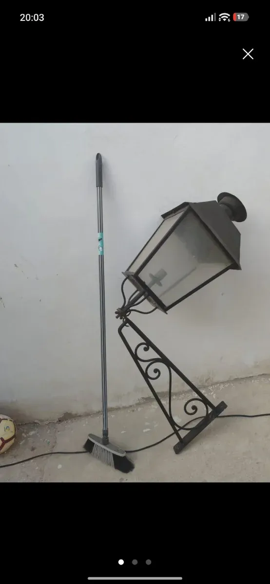 Lote lámparas cortijo metal y cristal