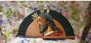 Abanico pintado a mano Jesús del Rescate