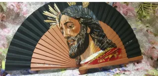 Abanico pintado a mano Jesús del Rescate