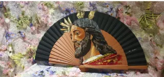 Abanico pintado a mano Jesús del Rescate