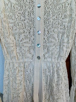 Cardigan Cotone Traforato Bottoni Madreperla