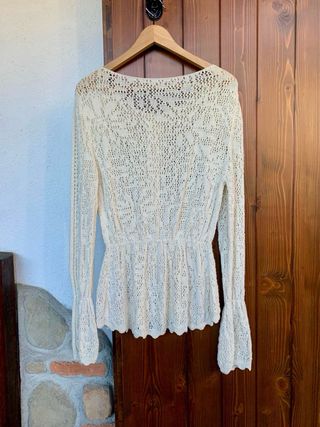 Cardigan Cotone Traforato Bottoni Madreperla